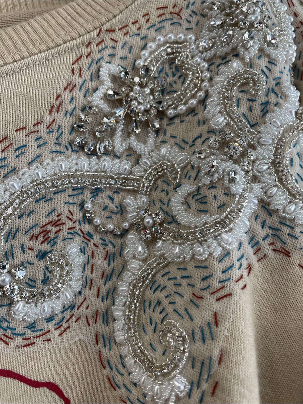 Free People Beige Yellowstone Embellished Crewneck Sweater - Picture 4 of 16